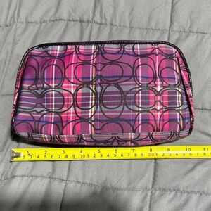 Coach Poppy Tartan Plaid Cosmetic bag